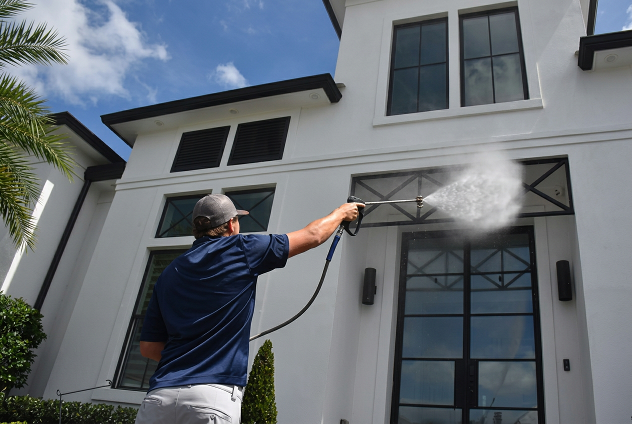 Soft wash service by CLEAREX Exterior Care